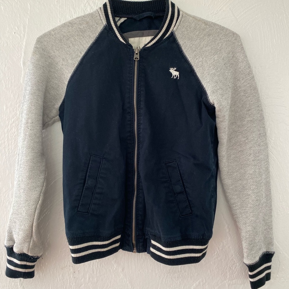 Vintage navy and grey baseball Abercrombie jacket